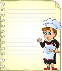 notepad page with chef theme 3 vector image