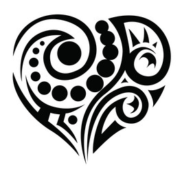 Ornate Heart Tattoo Vector Image