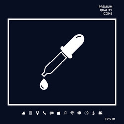 pipette icon with drop vector image