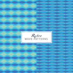 retro wave patterns in blue tones vector image