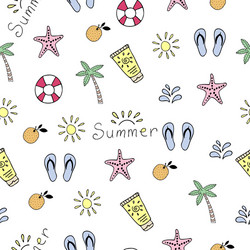 seamless pattern with summer elements vector