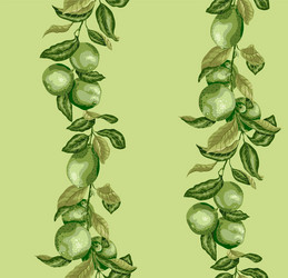 seamless pattern with vertical lime and lemon vector image