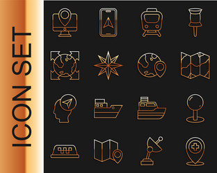 set line location with cross hospital push pin vector image
