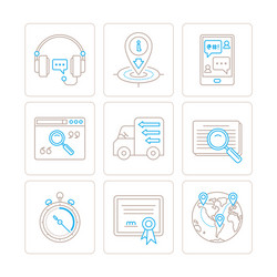 set of service or support icons and concepts vector image