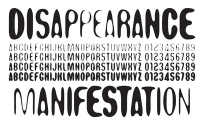 set of simple rounded distorted font vector image