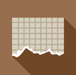 torn paper with grid pattern revealing brown vector image