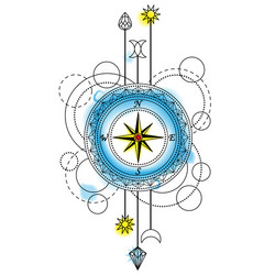 Abstract compass tattoo vector