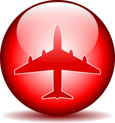 airplane button vector image