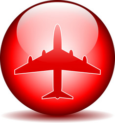 Airplane button vector