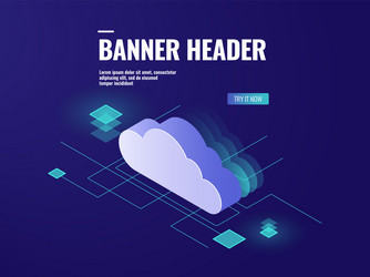 data cloud storage technology isometric icon vector