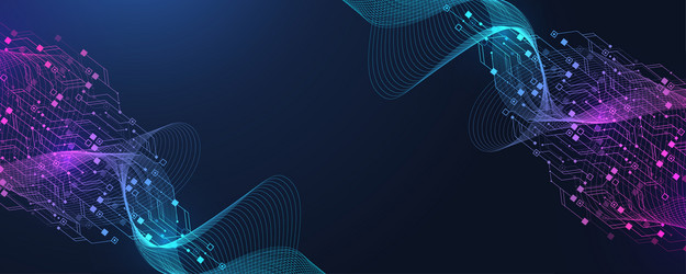 digital technology abstract background with ai vector image