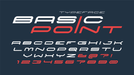 futuristic and techno display font design vector