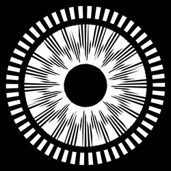 geometric circle element with dashed lines radial vector