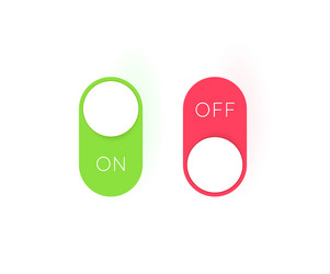 On and off toggle switch buttons modern devices vector