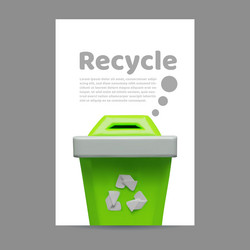 recycle and reuse sign with green garbage sorting vector image
