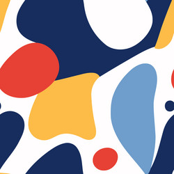 seamless pattern with abstract shapes in memphis vector image