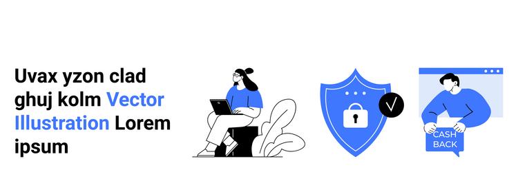 secure online transactions with laptop user vector image