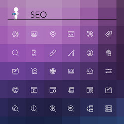 SEO Line Icons - Web Development vector image