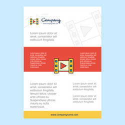 Template layout for video company profile annual vector