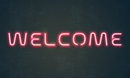 welcome neon light sign red signage vector