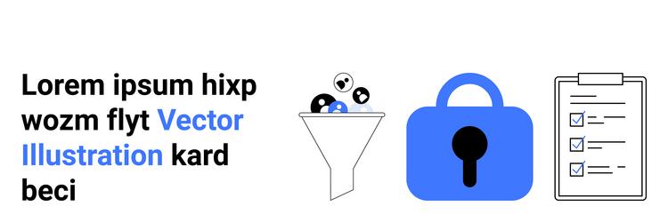 data filtering and security concept with checklist vector image