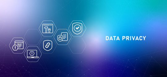 data privacy gradient header internet security vector image