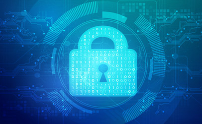 digital technology secure blue green background ai vector image