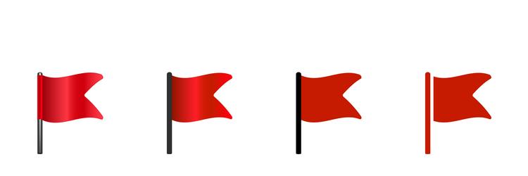 four red flags in a row vector image