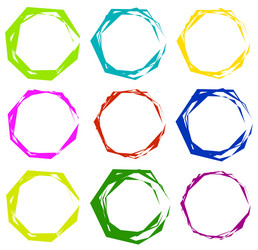 geometric frames set of edgy circular vector image