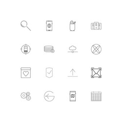 Internet technologies linear thin icons set vector