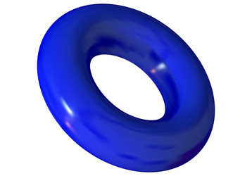 isolated colorful torus in 3d perspective vector image