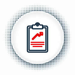 line clipboard with graph chart icon isolated vector image