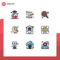 set 9 modern ui icons symbols signs for home vector