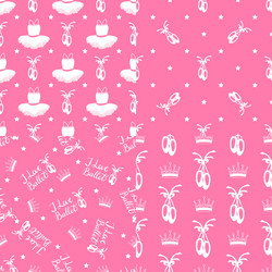 set four seamless patterns on a ballet theme vector