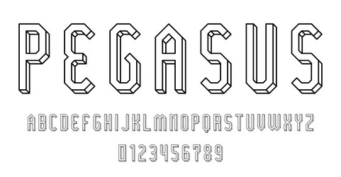 set of alphabets font letters and numbers vector image