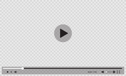 video player transparent interface menu buttons vector image