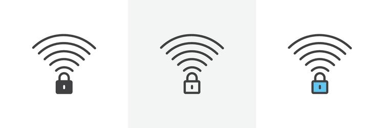 wifi security icon set on white background vector image