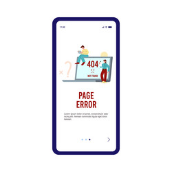 404 page error template of onboarding mobile app vector