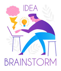 brainstorm team working creating idea online vector image