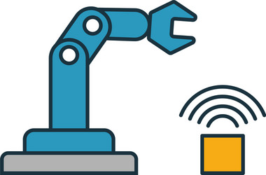 cyber physical systems icon set four elements vector image