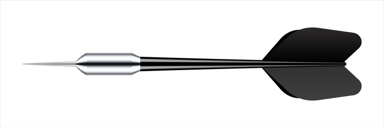 dart arrow with metal tip and shadow vector image