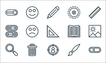 miscellaneous line icons linear set quality vector image