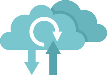 update software from cloud icon flat isolated vector