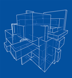 wireframe boxes sketch style vector image