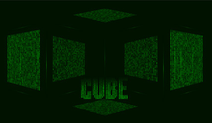 abstract futuristic green background with cube vector image
