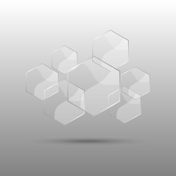 Abstract Hexagon Transparent Background vector image
