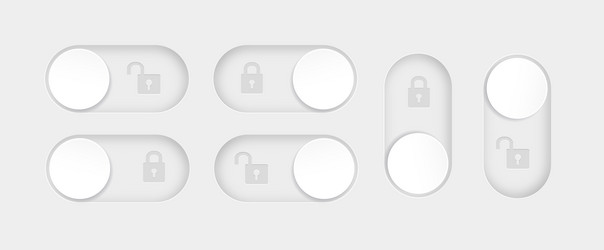 blocked and unlocked toggle switch buttons vector image