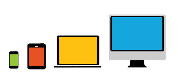computing concept on different electronic devices vector image