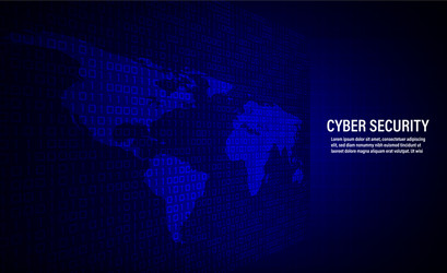 Cyber security concept on binary code background vector