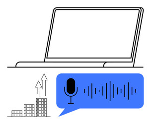 digital growth with voice command and data vector image
